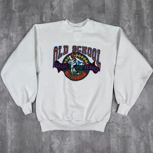 Vintage Old School Tennis Sweatshirt Mens Medium White‎ Dubler Cup Classic USA